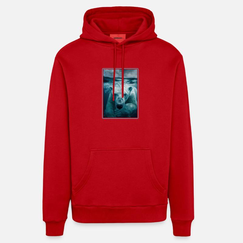 Polar Bear Eisbären Eisbär - Organic Relaxed Hoodie Made in EU - Rot
