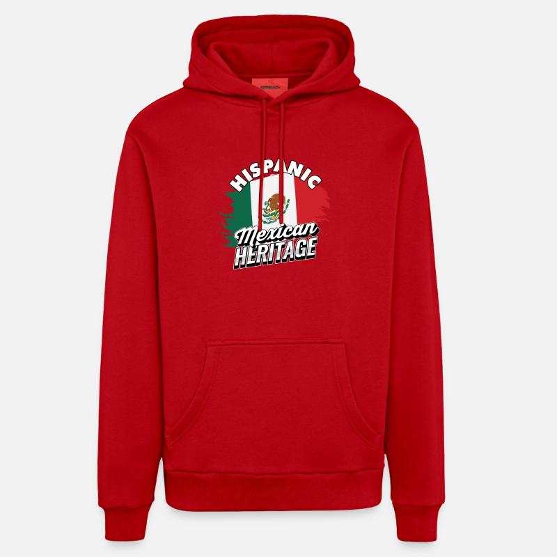 Fierté du patrimoine hispano-mexicain - Mexique - Sweat à capuche bio décontracté fabriqué en UE - rouge