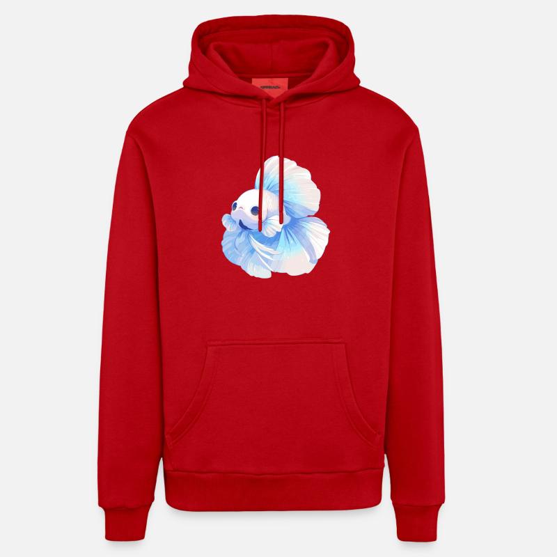 Bettas Betta Poisson Betta - Sweat à capuche bio décontracté fabriqué en UE - rouge