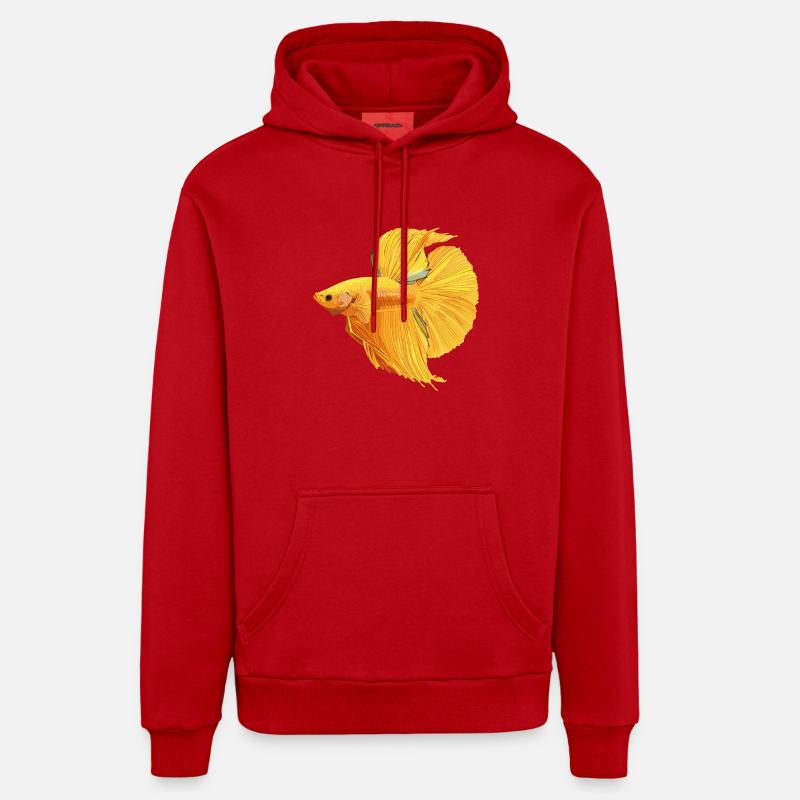 Bettas Betta Poisson Betta - Sweat à capuche bio décontracté fabriqué en UE - rouge