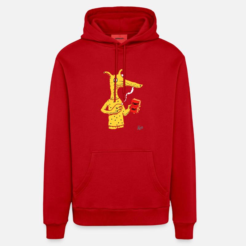 Créature fourmilier avec une brique - Sweat à capuche bio décontracté fabriqué en UE - rouge