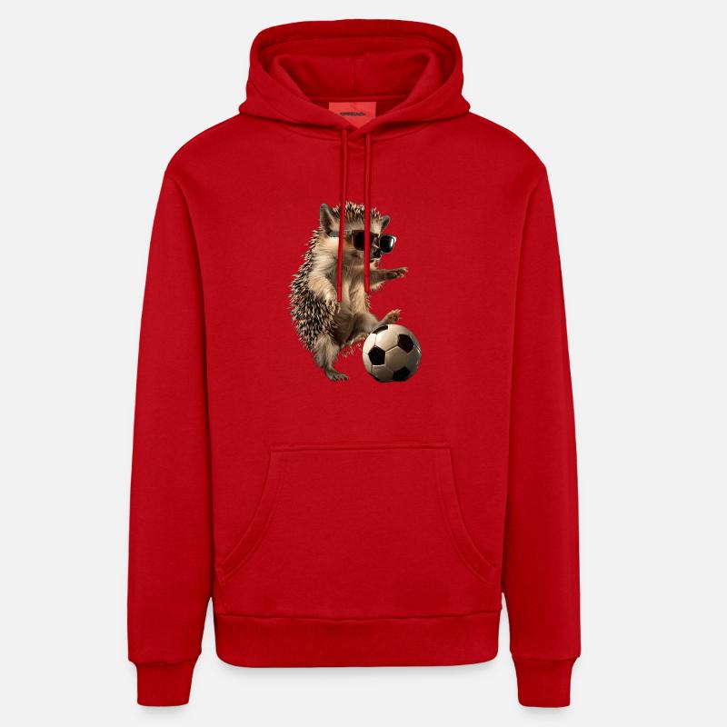 Hérisson - Sweat à capuche bio décontracté fabriqué en UE - rouge