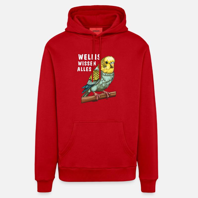 VOGEL WELLIS SAIT TOUT - Sweat à capuche bio décontracté fabriqué en UE - rouge