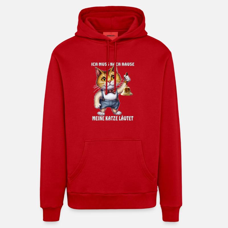 MES BAGUES DE CHAT - Sweat à capuche bio décontracté fabriqué en UE - rouge