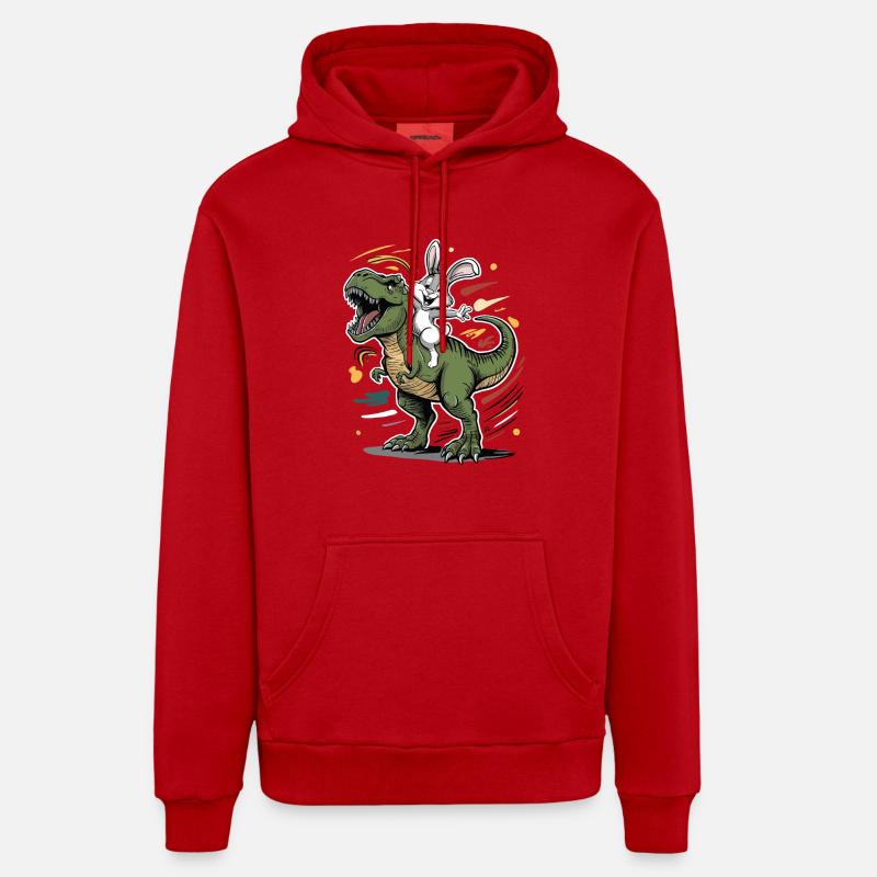 Lapin - Sweat à capuche bio décontracté fabriqué en UE - rouge