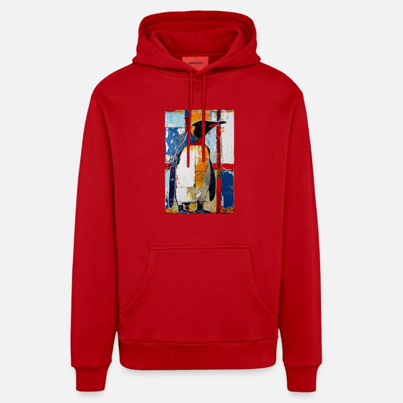 Pingouin - Sweat à capuche bio décontracté fabriqué en UE - rouge