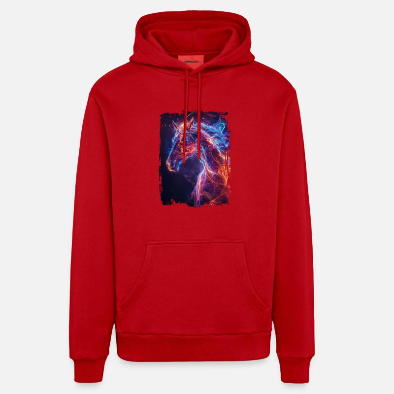 Cheval - Sweat à capuche bio décontracté fabriqué en UE - rouge
