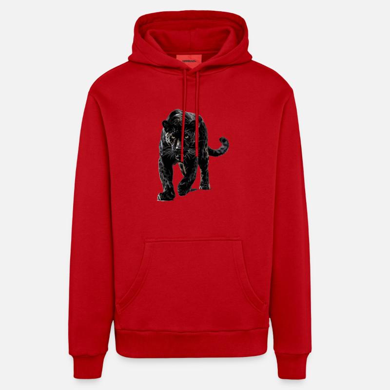 Panthères Panthère - Sweat à capuche bio décontracté fabriqué en UE - rouge