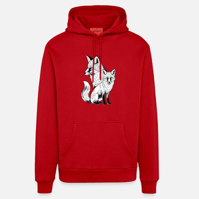 Fuchs - Organic Relaxed Hoodie Made in EU - Rot