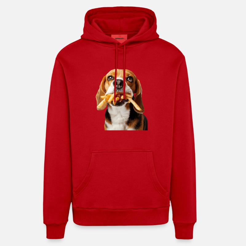 Beagle - Sweat à capuche bio décontracté fabriqué en UE - rouge