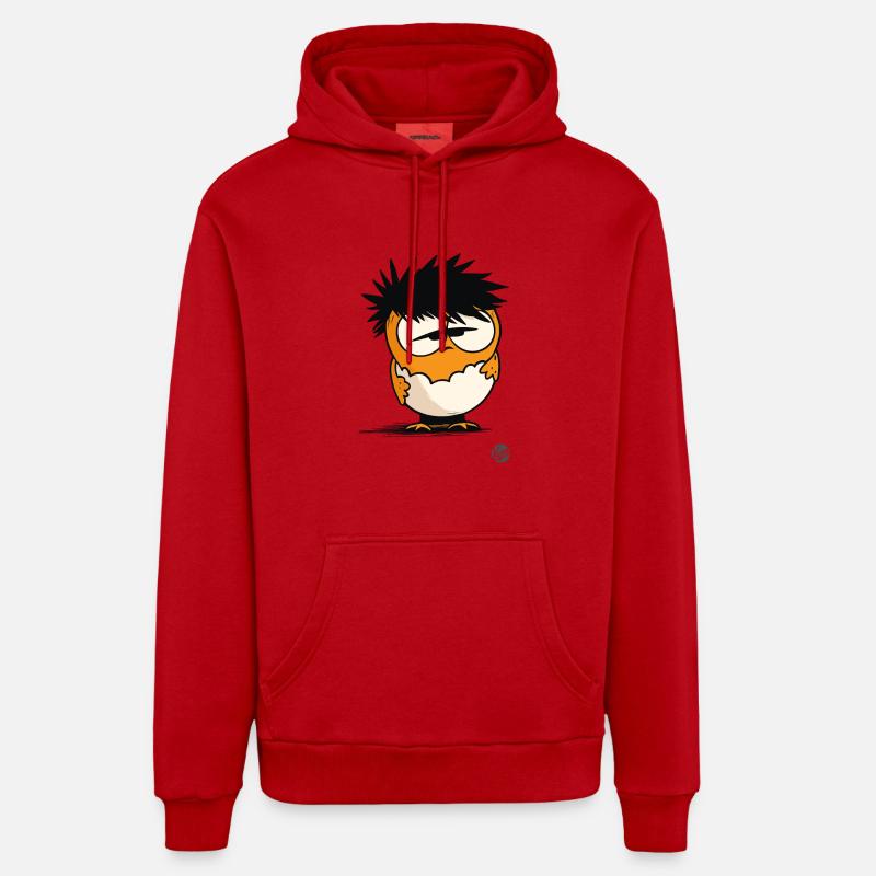 Né désintéressé : poussin nouveau-né - Sweat à capuche bio décontracté fabriqué en UE - rouge