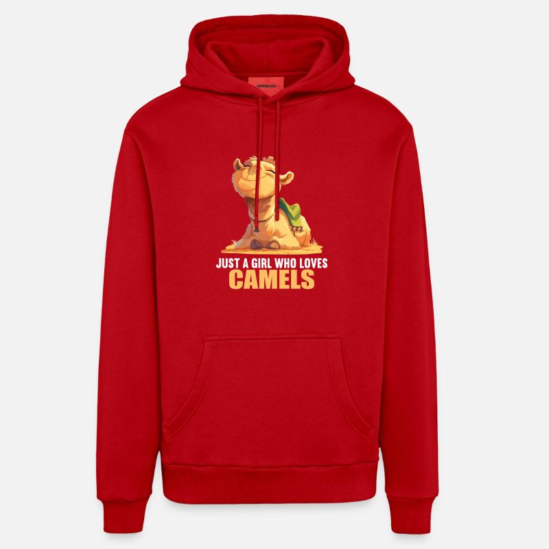 Chameau Kamele Kamel - Sweat à capuche bio décontracté fabriqué en UE - rouge