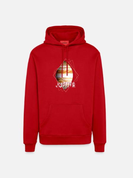 Jupiter Planet Solar System - Organic Relaxed Hoodie Made in EU - red