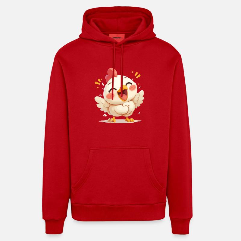 Coq Coqs Coq - Sweat à capuche bio décontracté fabriqué en UE - rouge