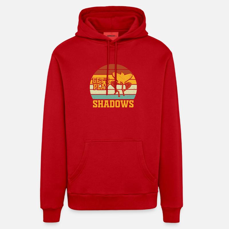 Jouons à Shadows Shadow Puppetry - Sweat à capuche bio décontracté fabriqué en UE - rouge