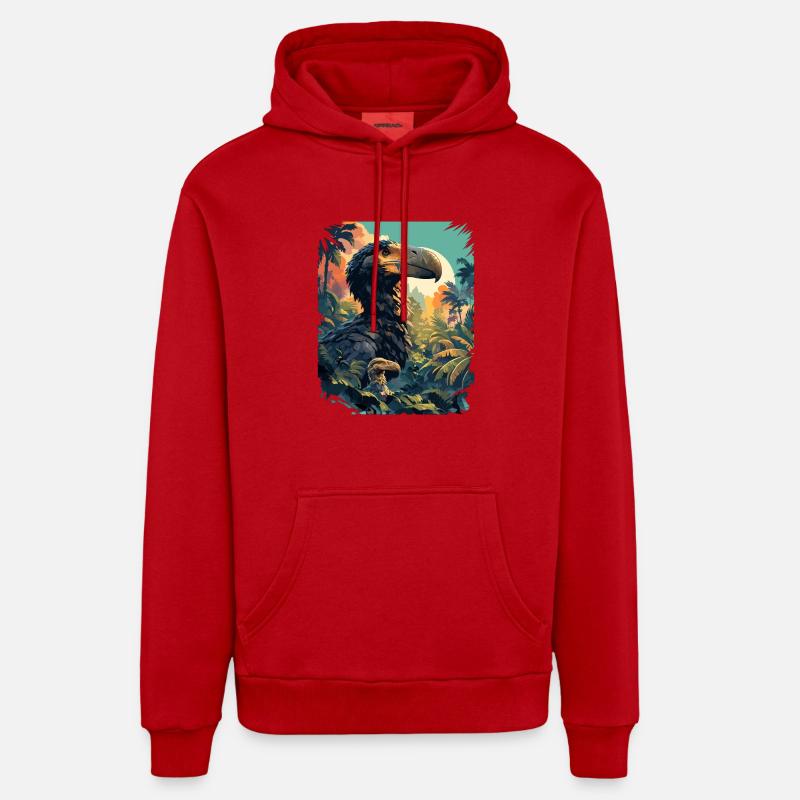 Dodos Dodo - Sweat à capuche bio décontracté fabriqué en UE - rouge