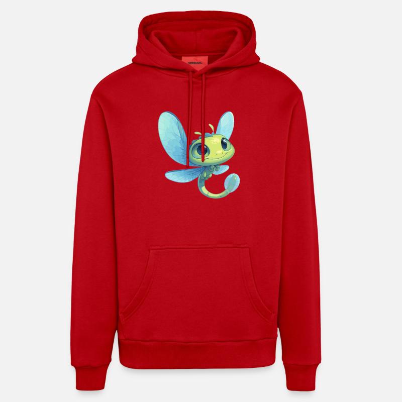 Libellules Libellule - Sweat à capuche bio décontracté fabriqué en UE - rouge