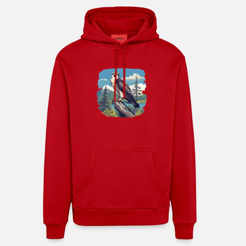 Faucon Faucon - Sweat à capuche bio décontracté fabriqué en UE - rouge