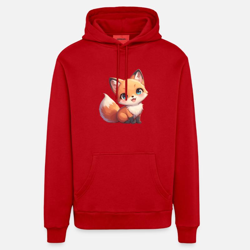 Renards Renard - Sweat à capuche bio décontracté fabriqué en UE - rouge