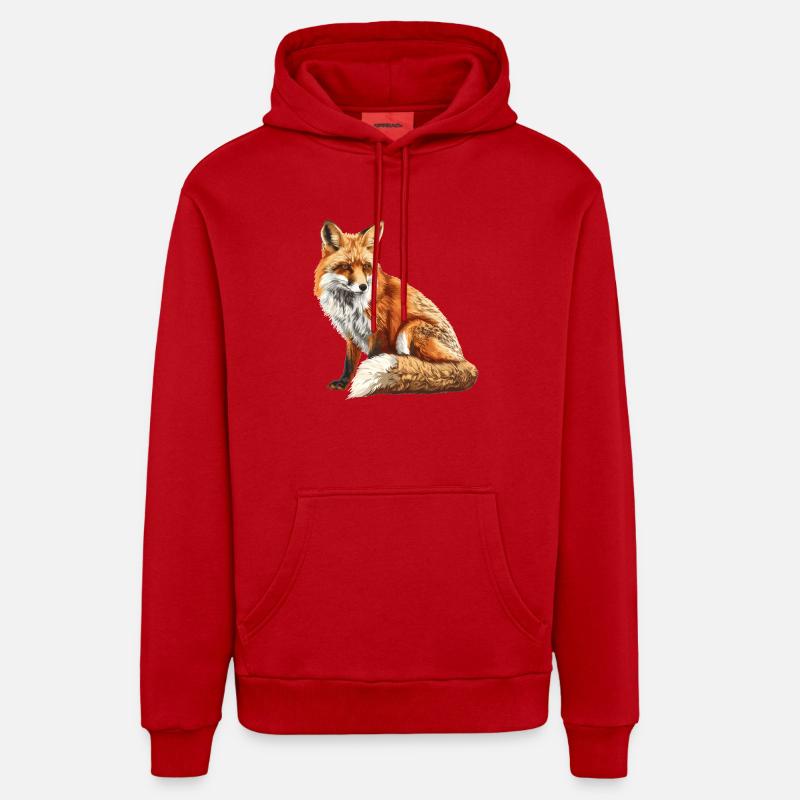 Renards Renard - Sweat à capuche bio décontracté fabriqué en UE - rouge