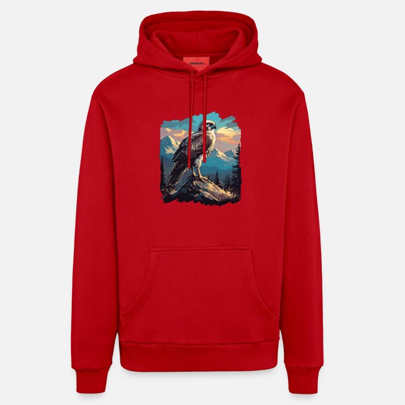 Faucon Faucon - Sweat à capuche bio décontracté fabriqué en UE - rouge