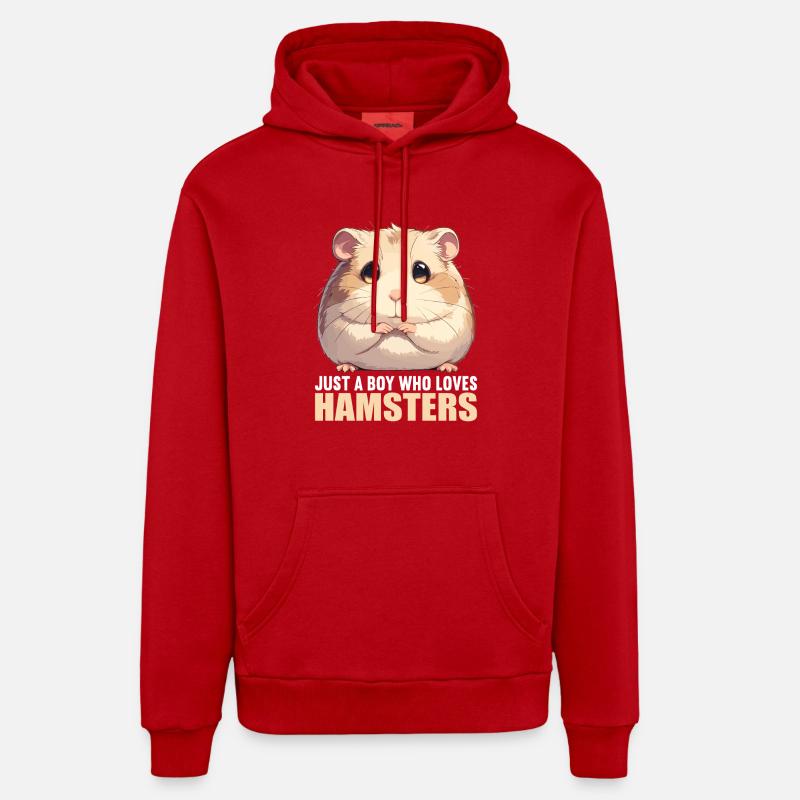 Hamster - Sweat à capuche bio décontracté fabriqué en UE - rouge