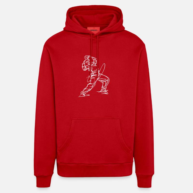 Breakdancer : Dessin au trait - Sweat à capuche bio décontracté fabriqué en UE - rouge