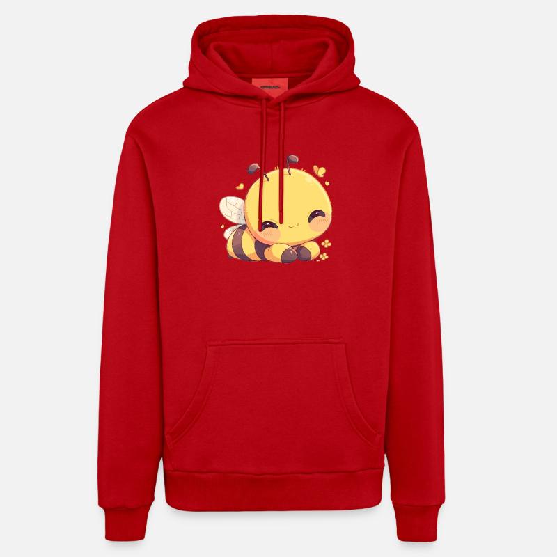 Abeilles Abeille - Sweat à capuche bio décontracté fabriqué en UE - rouge