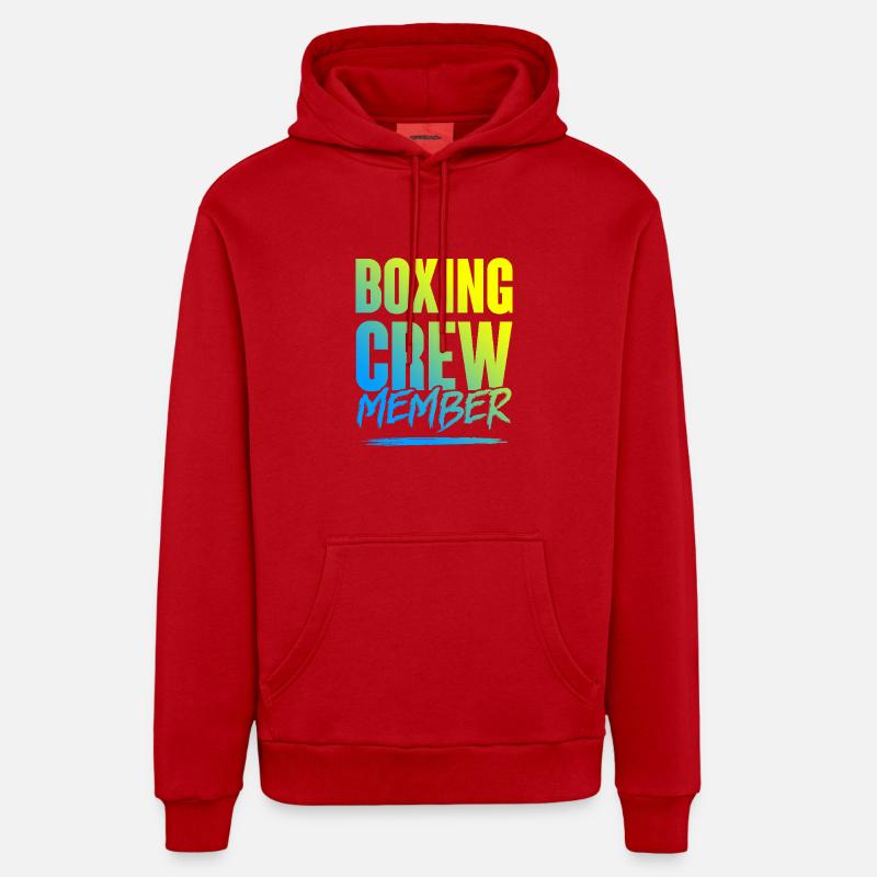 Équipe de boxe - Sweat à capuche bio décontracté fabriqué en UE - rouge