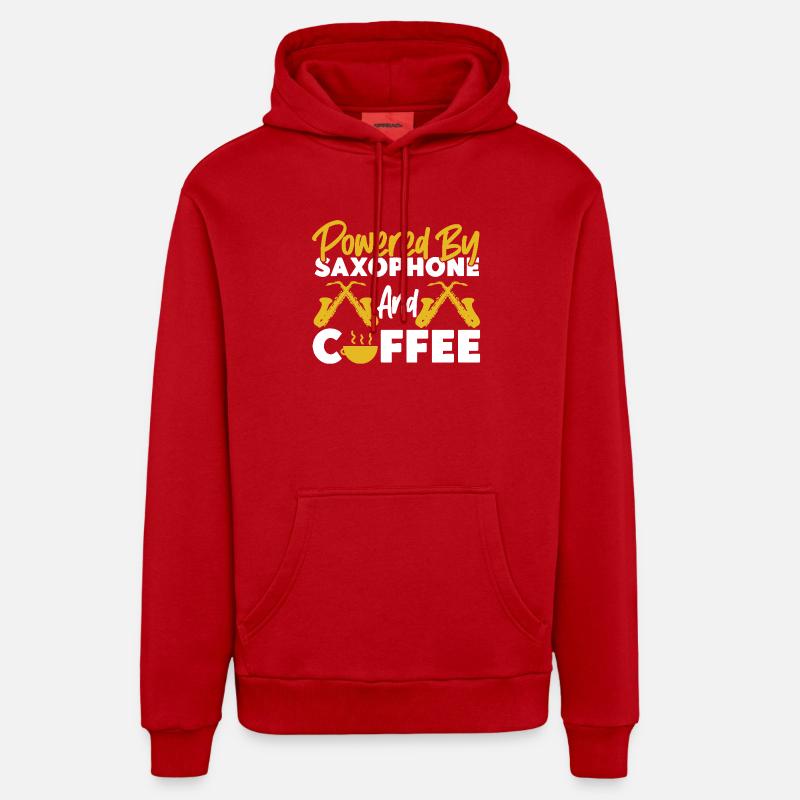 Saxophone Café Propulsé par - Sweat à capuche bio décontracté fabriqué en UE - rouge