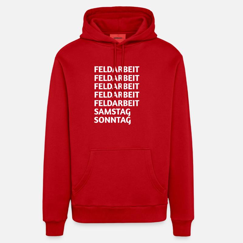 Travail sur le terrain - Sweat à capuche bio décontracté fabriqué en UE - rouge