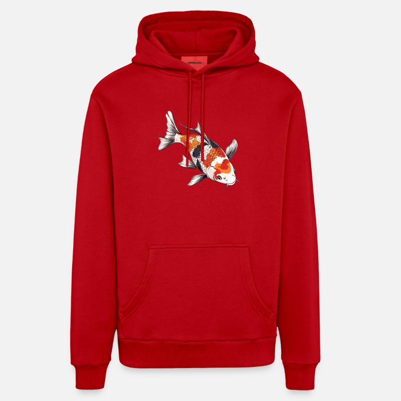 Koi Koi Carpe - Sweat à capuche bio décontracté fabriqué en UE - rouge