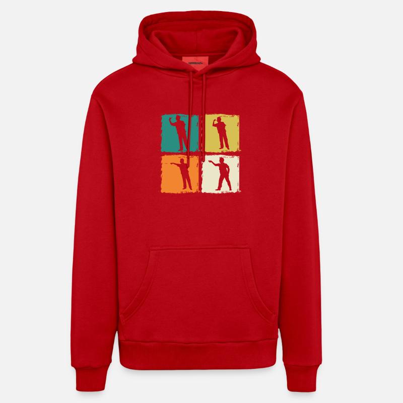 Joueur de fléchettes Fléchettes - Sweat à capuche bio décontracté fabriqué en UE - rouge