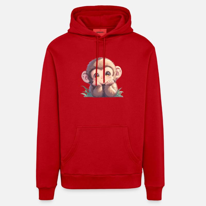 Macaque Macaque - Sweat à capuche bio décontracté fabriqué en UE - rouge