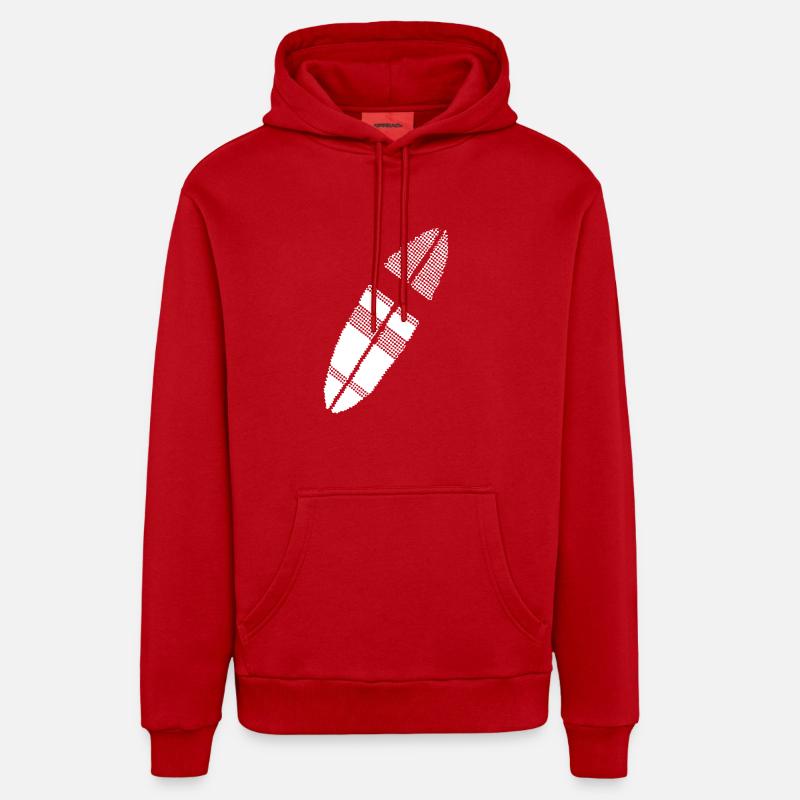 planche de surf Pixel Graphic - Sweat à capuche bio décontracté fabriqué en UE - rouge