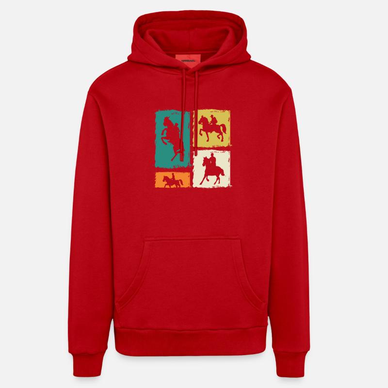 Cheval - Sweat à capuche bio décontracté fabriqué en UE - rouge