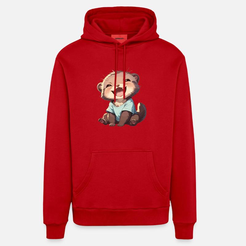 Vison Vison - Sweat à capuche bio décontracté fabriqué en UE - rouge