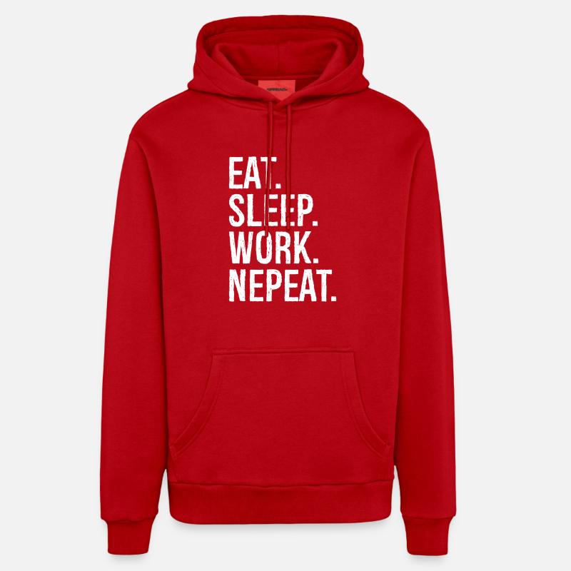 Manger Dormir Travail Nepeat - Sweat à capuche bio décontracté fabriqué en UE - rouge
