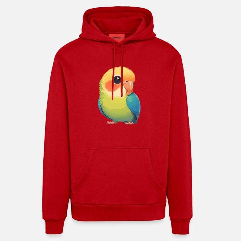 Perroquet Perroquet Perroquet - Sweat à capuche bio décontracté fabriqué en UE - rouge