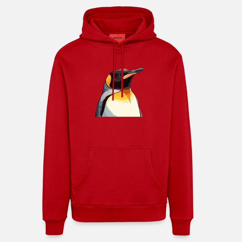 Pingouins Pingouin - Sweat à capuche bio décontracté fabriqué en UE - rouge