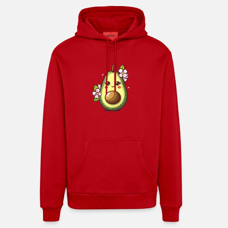 Fruit esthétique de l’avocat - Sweat à capuche bio décontracté fabriqué en UE - rouge
