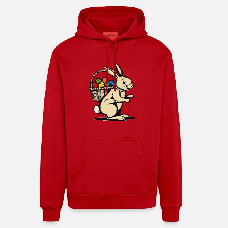 Retro Easter Bunny Organic Relaxed Hoodie Made in EU