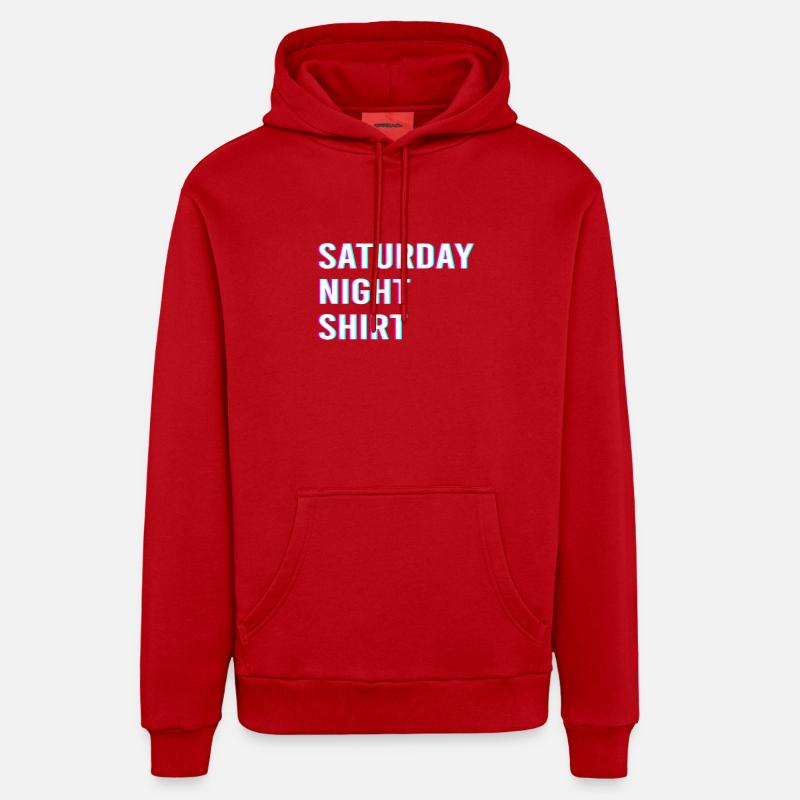 Samedi soir - Sweat à capuche bio décontracté fabriqué en UE - rouge