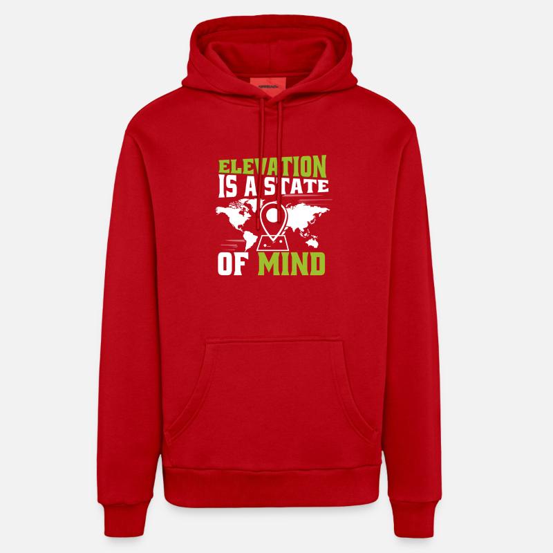 Systèmes d’information géographique - Sweat à capuche bio décontracté fabriqué en UE - rouge