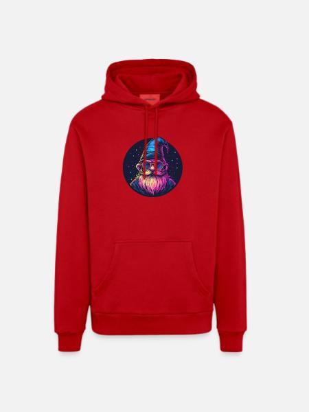 Space Dwarf Retro Look - Organic Relaxed Hoodie Made in EU - red