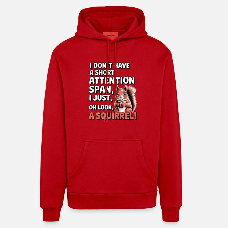 ADHS? Oh schau, ein Eichhörnchen! - Organic Relaxed Hoodie Made in EU - Rot