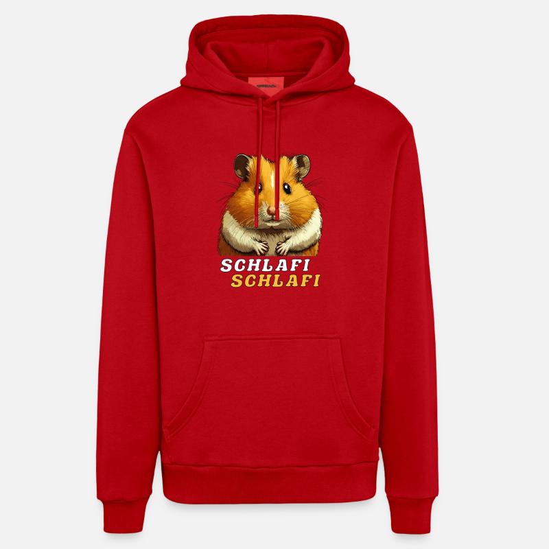 HAMSTER SCHLAFI SCHLAFI - Sweat à capuche bio décontracté fabriqué en UE - rouge