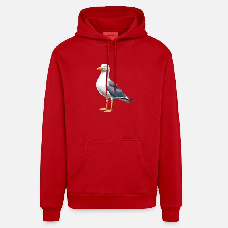 Mouettes Mouette - Sweat à capuche bio décontracté fabriqué en UE - rouge
