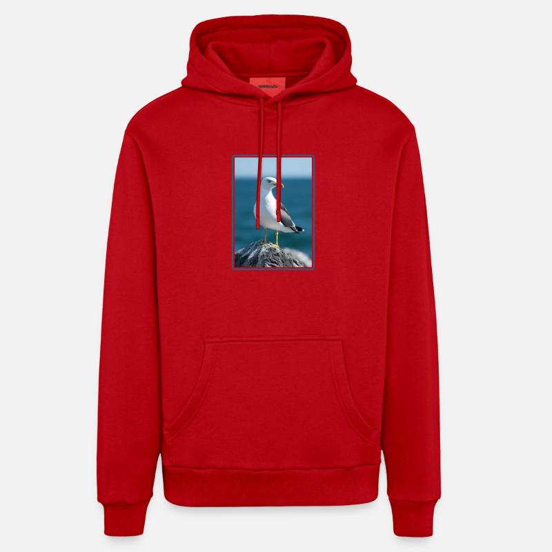 Mouettes Mouette - Sweat à capuche bio décontracté fabriqué en UE - rouge