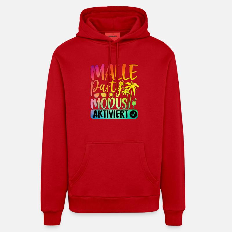 Mode Malle Party activé - Sweat à capuche bio décontracté fabriqué en UE - rouge